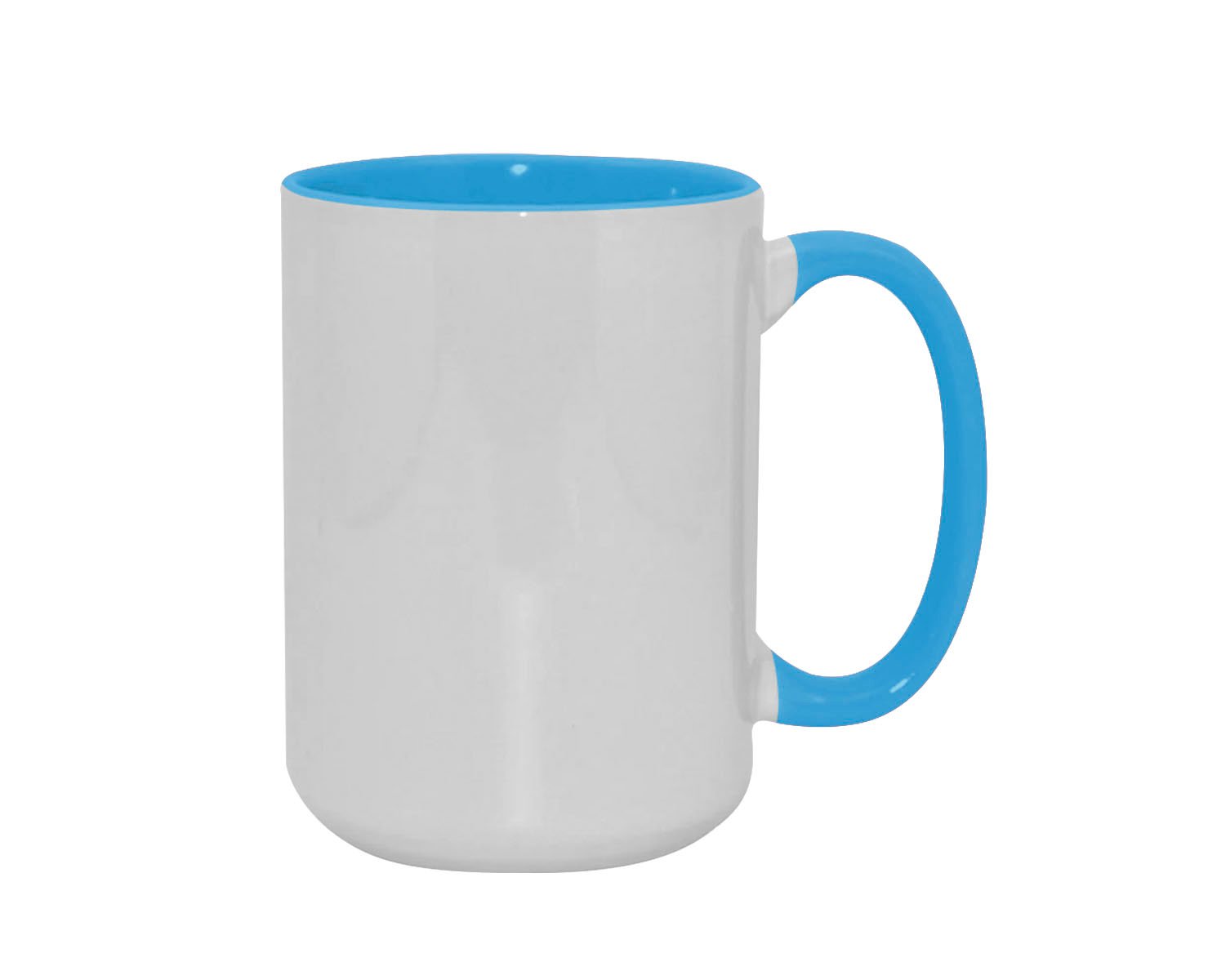 TAZA BICOLOR 15 OZ AZUL CIELO