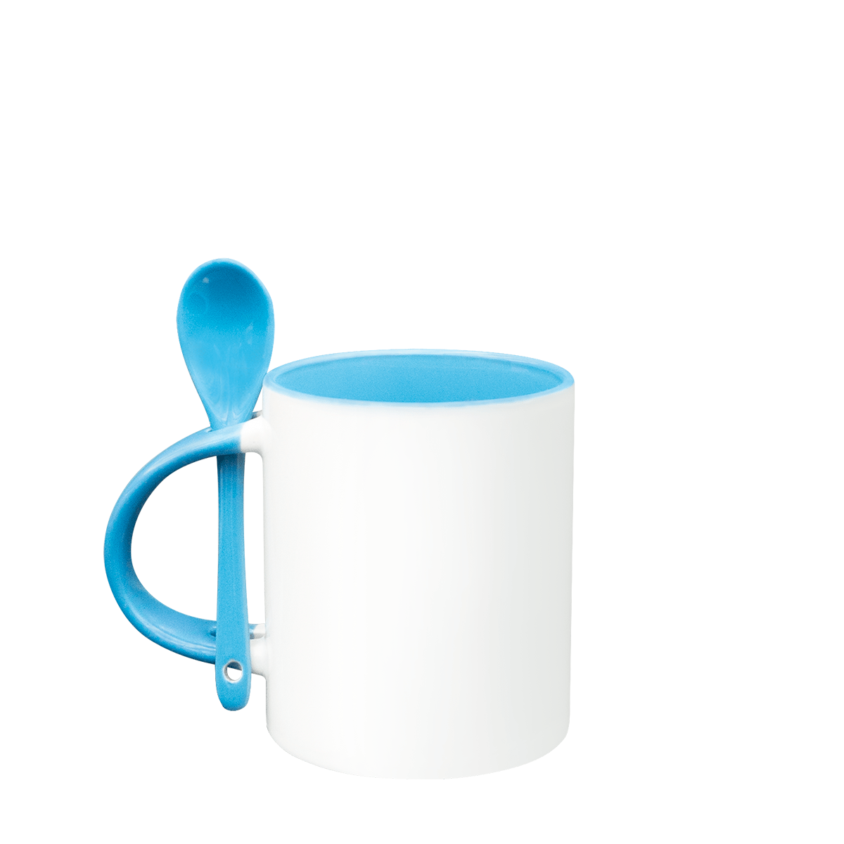 TAZA CUCHARA AZUL CLARO INT. Y ASA 11 OZ