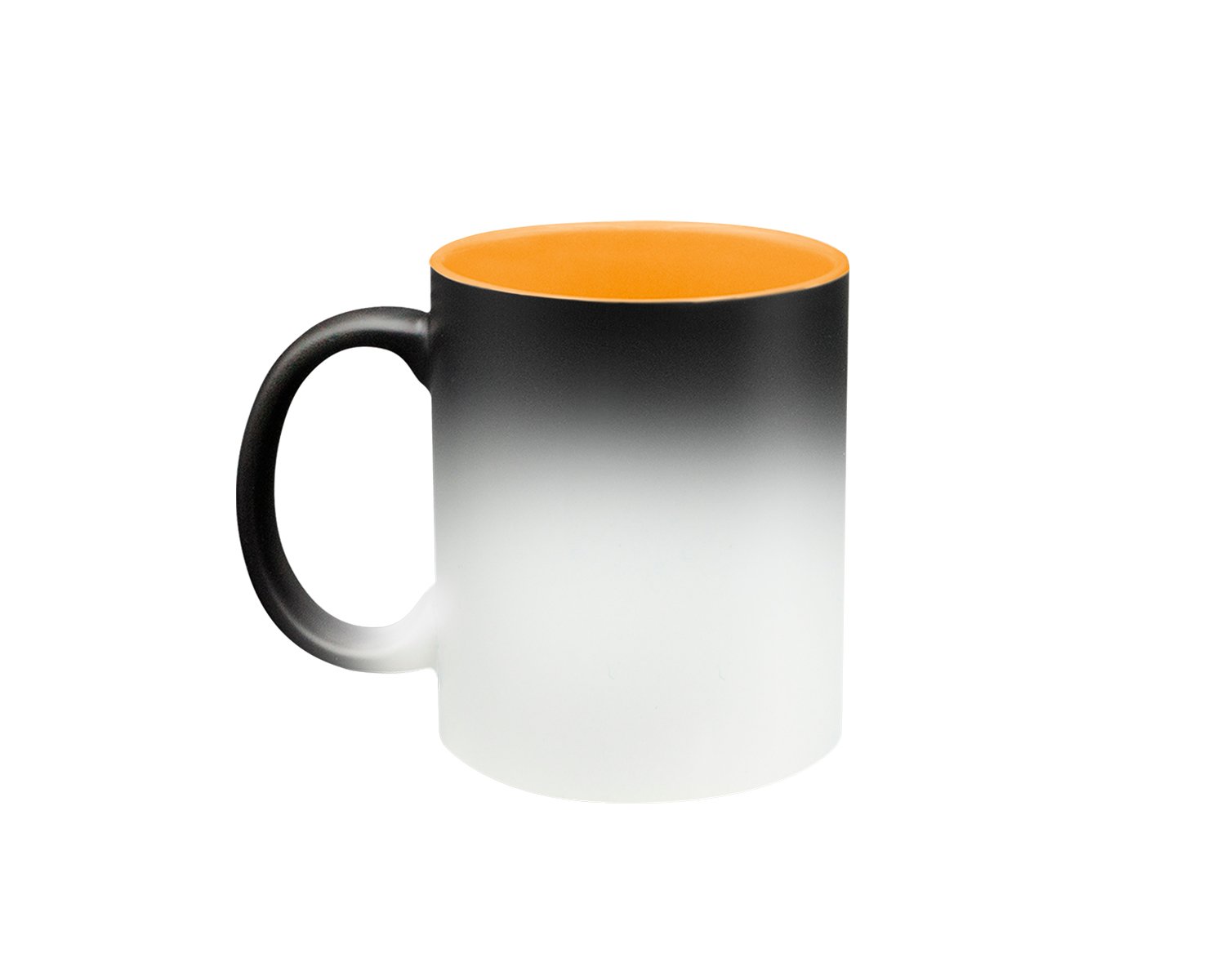 TAZA MAGICA NEGRO 11 OZ. INT.NARANJA