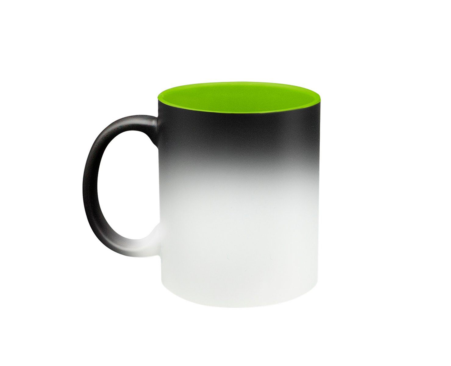 TAZA MAGICA NEGRO 11 OZ. INT. VERDE CLAR